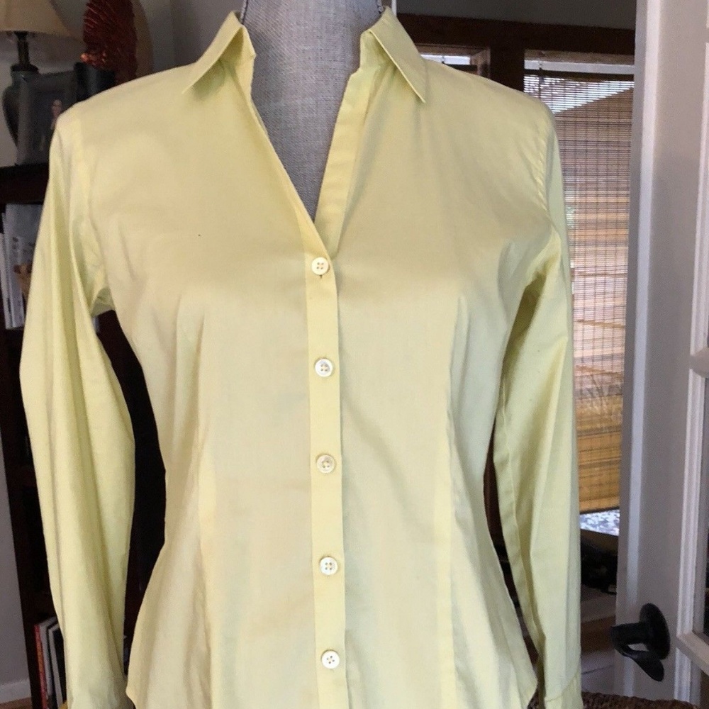 Ann Taylor Chartreuse Button Down Top - Classy!